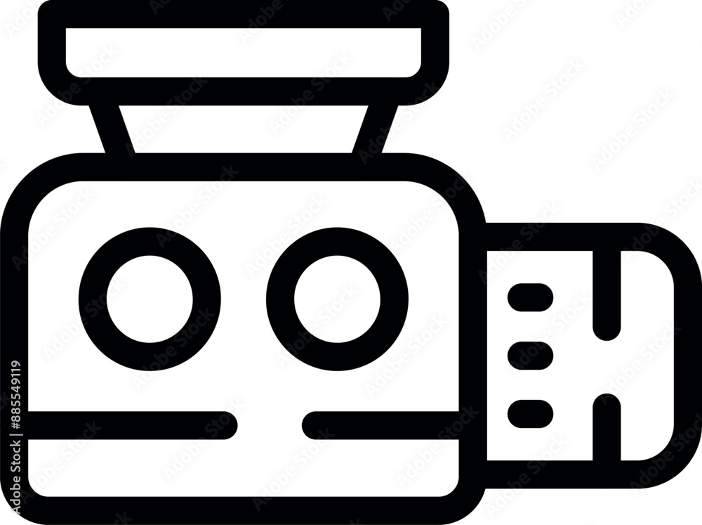 Poster Line art icon of a digital kitchen scale, ideal for recipes and cooking