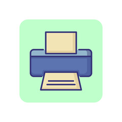 Printer line icon. Print, fax, paper, document. Office concept. Can be used for topics like computer, equipment, paperwork