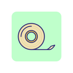 Scotch tape line icon. Sticky, roll, adhesive, glue. Office supply concept. Can be used for topics like stationary, wrapping, sticker