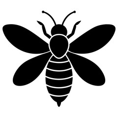 one Bee silhouette vector illustration
