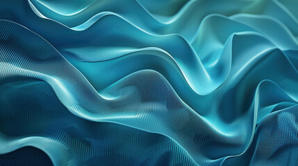 Obraz premium Rippled Blue Fabric Texture, Abstract Flow at Twilight