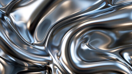 Abstract Metallic Liquid Swirls with Blue Dots 