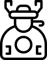 Tourist gas burner for camping with an opened valve is ready to use