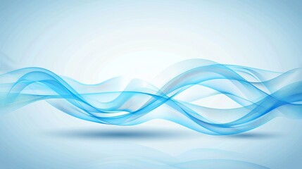 Fototapeta premium Elegant blue abstract wave design on a light background