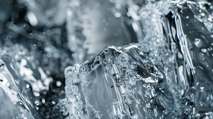 3d ice crystal landscape. Cold frozen ice mountain. Iceberg broken pieces of ice. Illustration for cover, card, postcard, interior design, banner, poster, brochure or presentation.