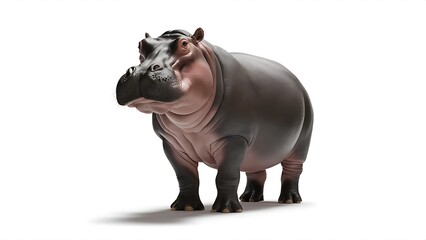 Fototapeta premium A hippopotamus with white background