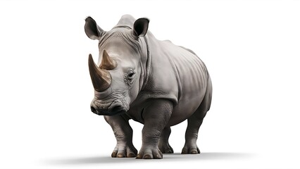 Fototapeta premium A rhinoceros with white background