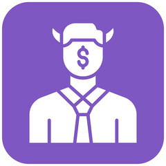 Corrupt Politician vector icon. Can be used for Corruption iconset.