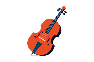 Fototapeta premium Low End Reverberation: Black Vector Silhouette of a Double Bass, Classic Double Bass Illustration- Double Bass vector