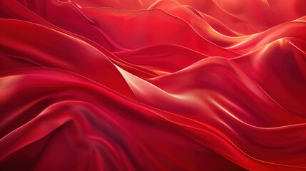 Obraz premium Red Satin Waves in Evening Light