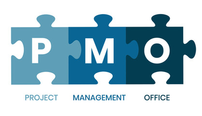 PMO - Project Management Office acronym, business concept background	