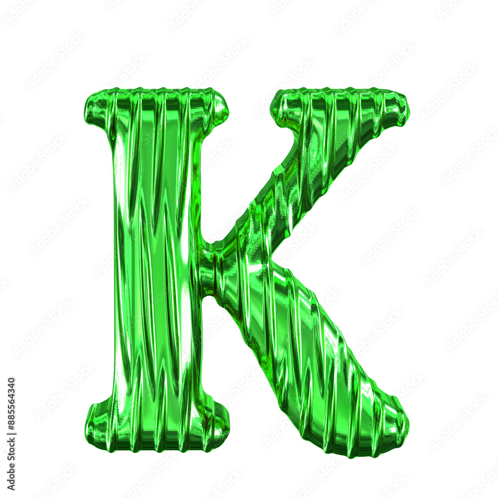 Wall mural Fluted green symbol. letter k