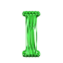 Fluted green symbol. letter i