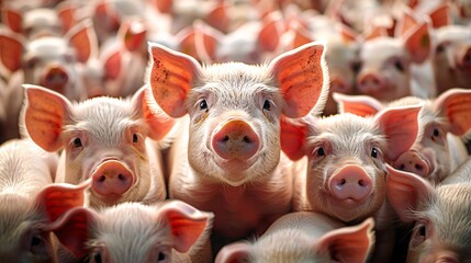 Ecological pigs at domestic farm.