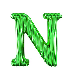 Fluted green symbol. letter n