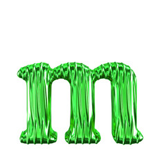 Fluted green symbol. letter m