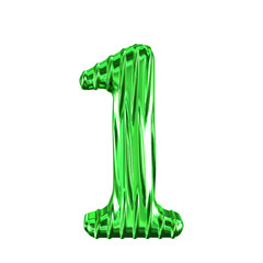 Fluted green symbol. number 1