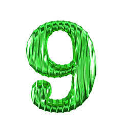 Fluted green symbol. number 9