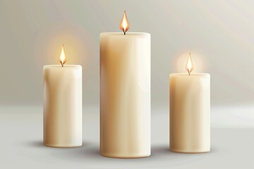 Candle icon, paraffin decoration, candlelight symbol, relax aroma candle decoration spa interior, cozy atmosphere