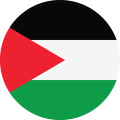 Round Palestinian flag . Circle of Palestine . Palestine flag . Vector illustration