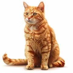 Fototapeta premium Cat drawing, kitten symbol, kitty isolated, draw pet, cat on white