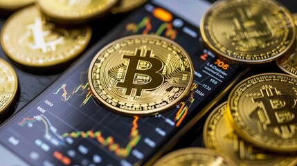 Bitcoin, a form of digital money, can be accessed through a smartphone in this picture.