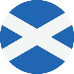 Obraz premium Round Scotland flag . Scotland flag button . Circle flag of Scotland . Vector illustration