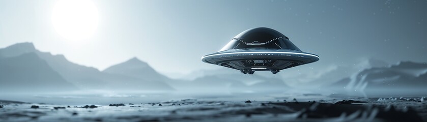 A scifi drone with protective shields, participating in an interstellar conflict, 3D, blue hues, high contrast