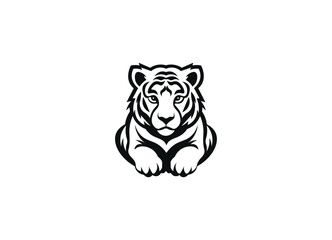 ОсVector illustration of cartoon tiger on white background