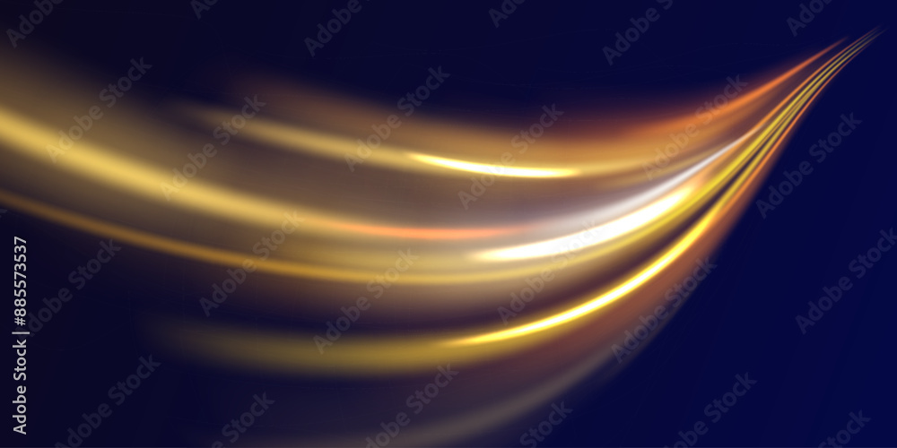 Poster light motion trails. high speed effect motion blur night lights in blue and red colors, abstract fla