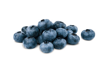 Fresh ripe blueberries isolated on white background. Close-up.