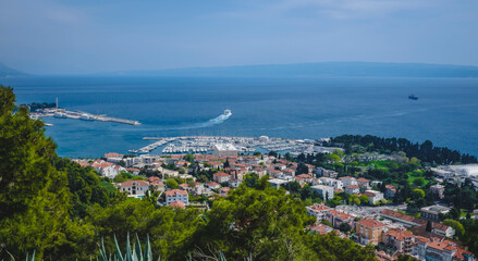 Aerial view of Split from Marjan hill in Croatia