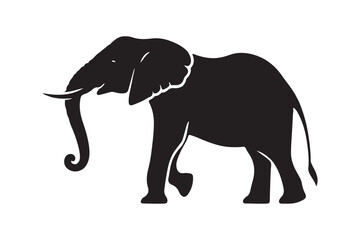 An Elephant vector silhouette art design
