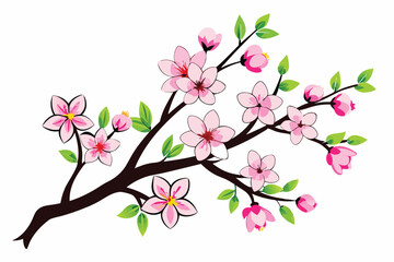 Silhouette Cherry Blossom isolated E.eps