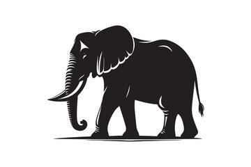 An Elephant vector silhouette art design
