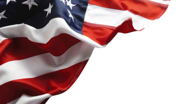 The USA national flag isolated on transparent or white background