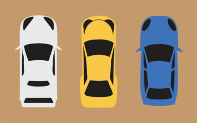Car Top View Vector Design illustration