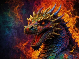 Tiger wallpaper forest fiction cat dragon fire