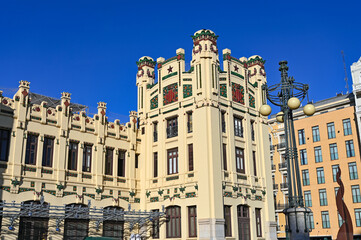 Obraz premium Exterior of the North Station, the major railway station in Valencia Spain