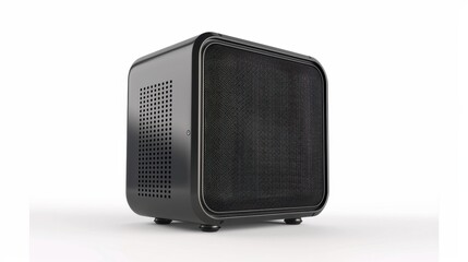 Obraz premium A portable speaker placed to emphasize its compact and powerful design, perfect for playing music. Isolate white background