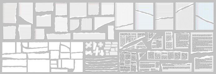 large collection of every torn page set and tapes realistic with shadow