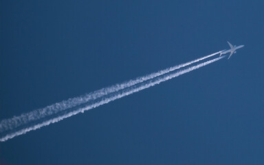 airplane in the blue sky