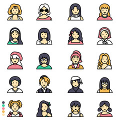 Avatar person in cartoon style with color character