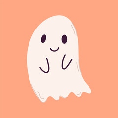 
Halloween  single doodle element. Cute ghost.
