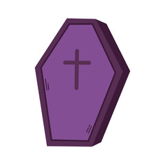 Halloween  single doodle element. Cute coffin.