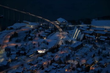 Night view with northern light in Tromso, Norway