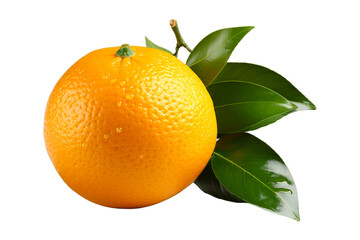 orange with leaf isolated on white background