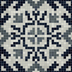Mosaic tiles  background, seamless vector pattern