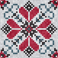 Mosaic tiles  background, seamless vector pattern