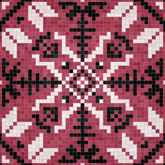 Mosaic tiles  background, seamless vector pattern